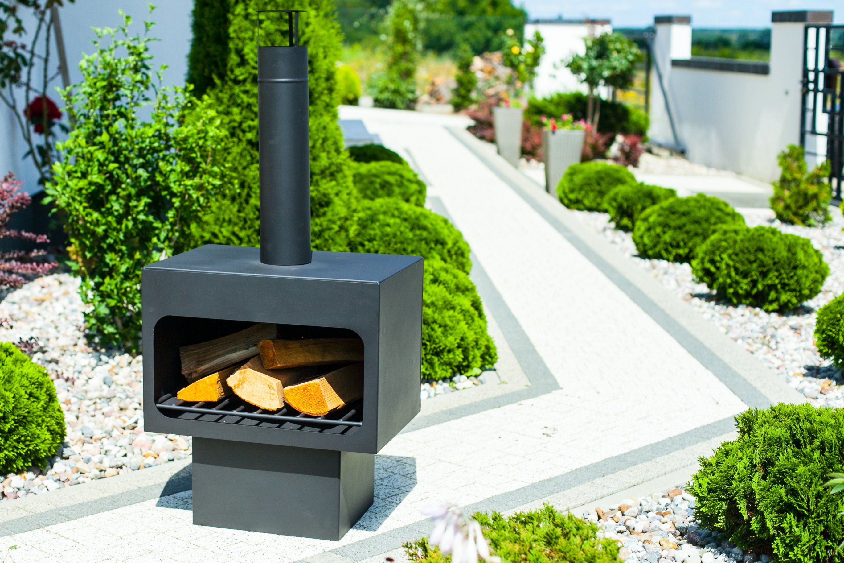 Redfire Jersey XL Chimenea de patio Negro