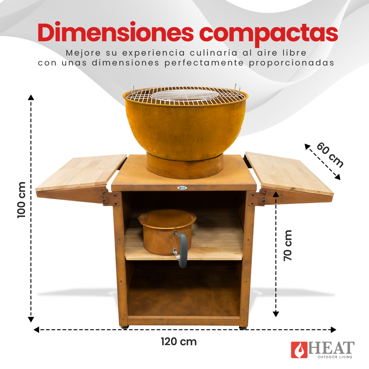 HEAT Kjok Cocina Exterior Ø56 cm Óxido